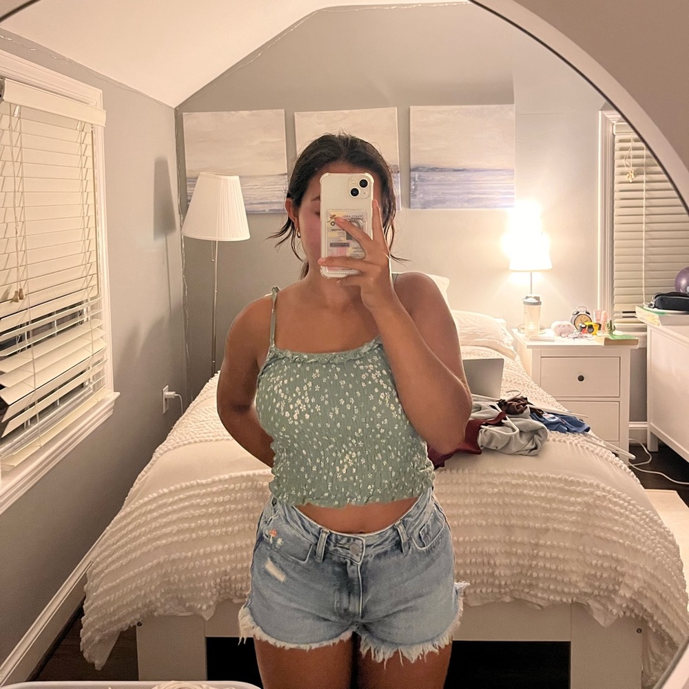 pacsun green floral cami
